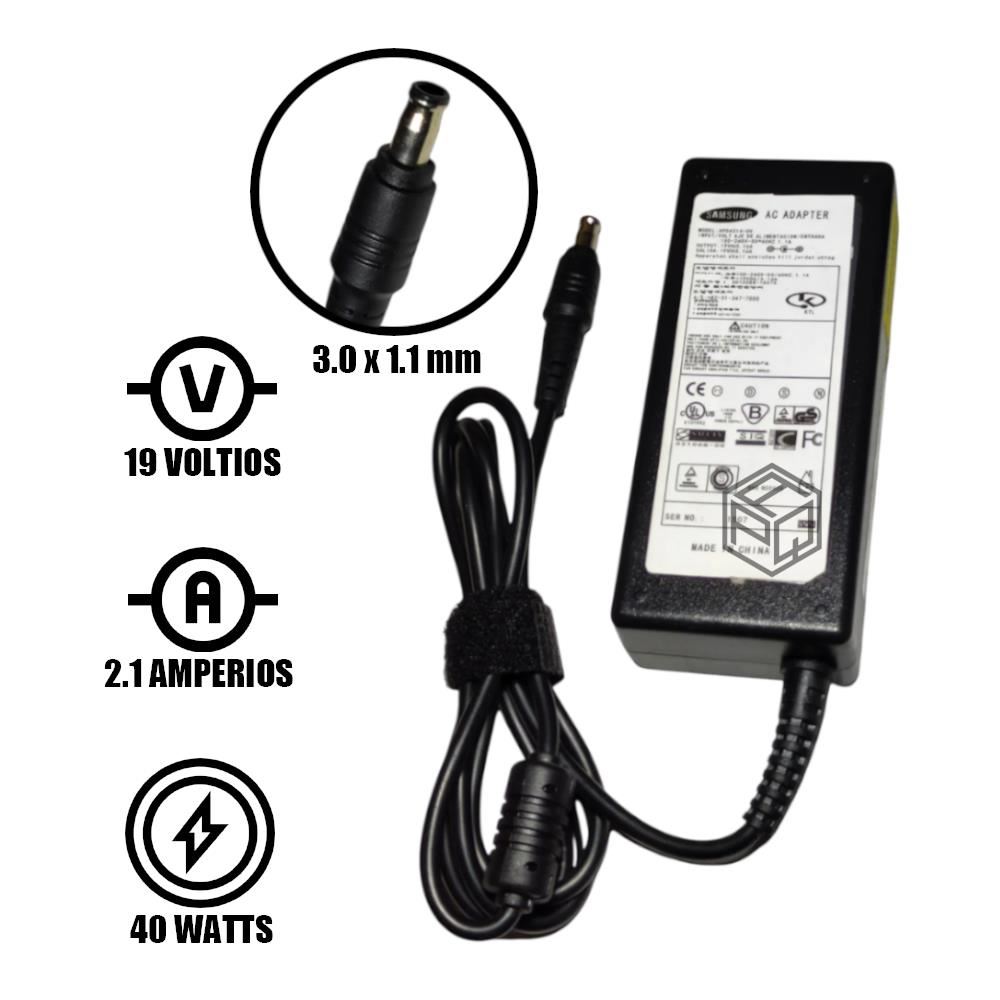Cargador compatible Samsung 19V 2.1A 40W    3.0*1.1
