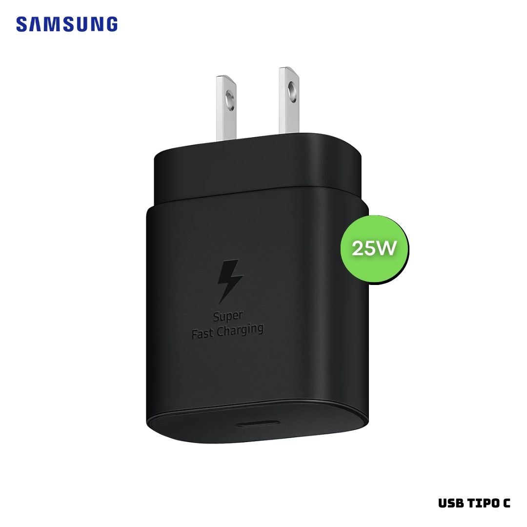 CARGADOR SAMSUNG TIPO USB-C 25W CARGA RAPIDA - NEGRO