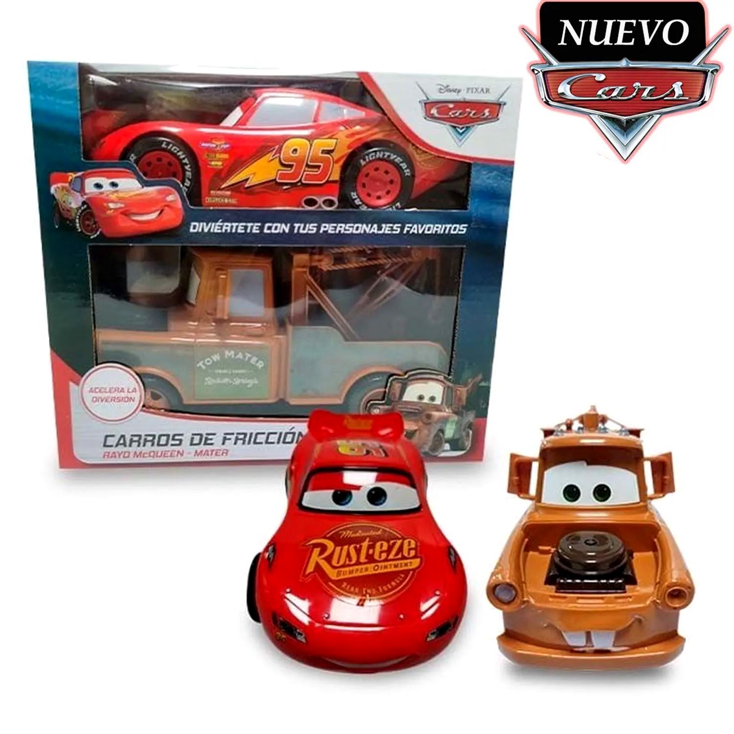 Juguete Coches de Friccion Rayo Mcqueen Y Mater Cars 6777-14