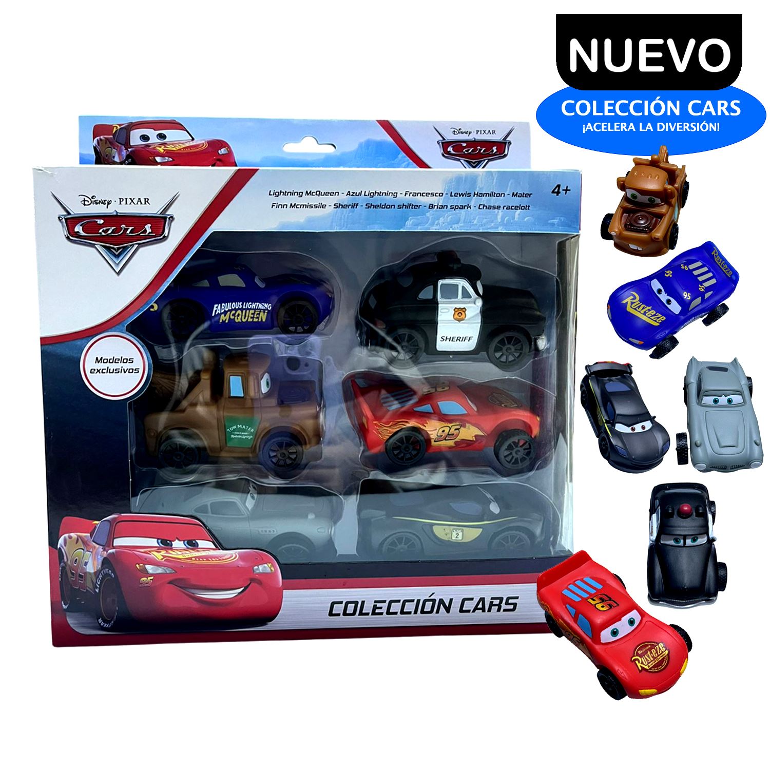 Set de Coches Vehículos  A Fricción Cars 6 Pcs