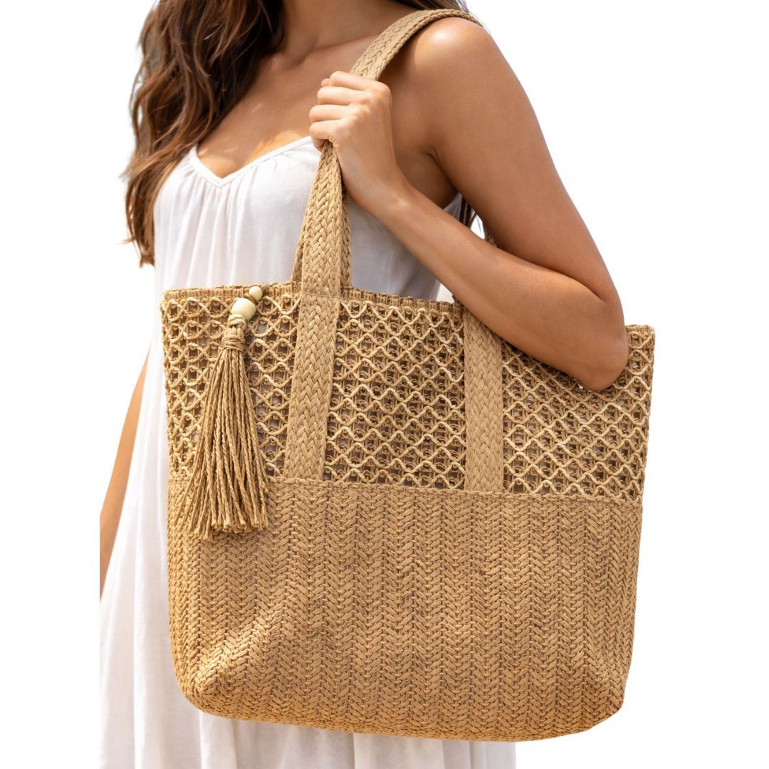 Bolso Cartera De Playa Arena Para Mujer