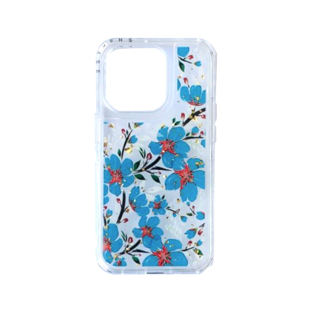 Case Antishock Transparente Compatible con iPhone 14 Pro Floral 1