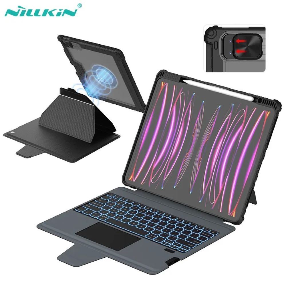Case nillkin con teclado para apple ipad pro 12.9 (2020/ 2021/ 2022) Negro