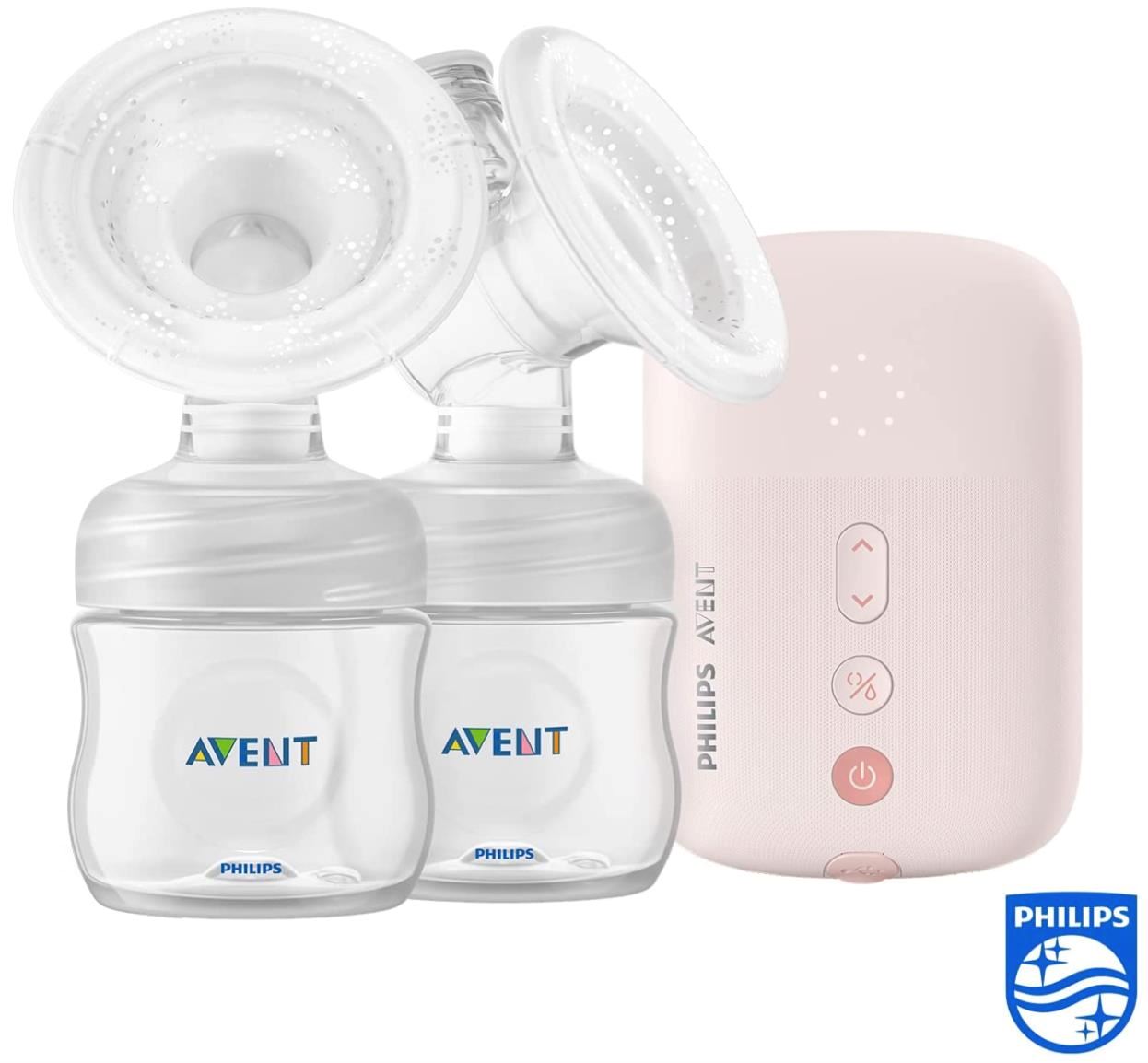 EXTRACTOR ELECTRICO DOBLE PHILIPS AVENT CON BOLSO Y BIBERON SCF393