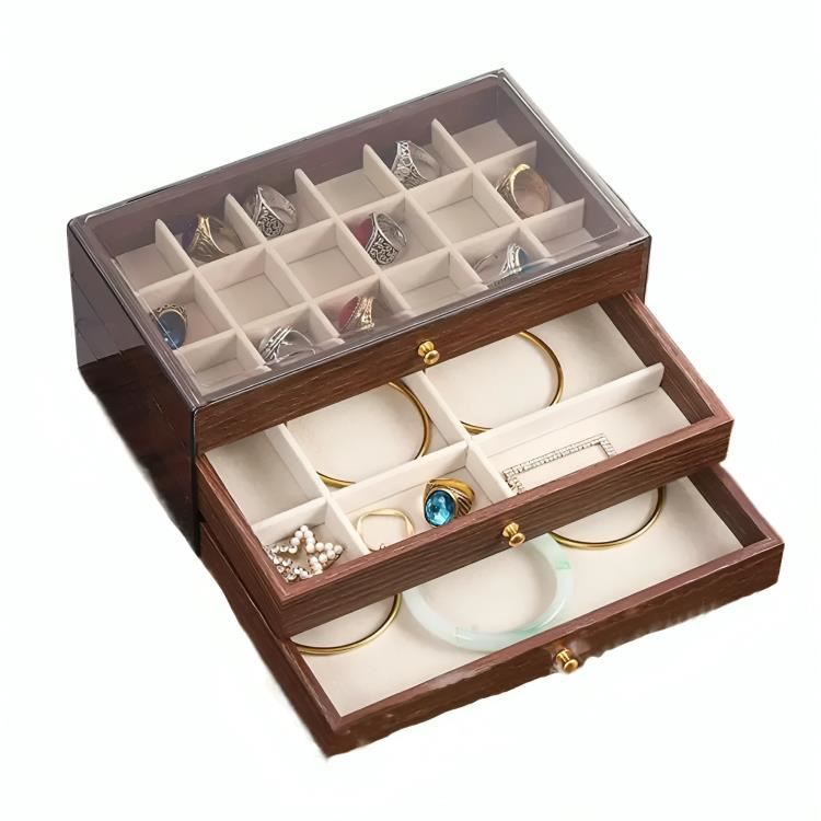Joyero Organizador de joyas con 3 cajones y divisores