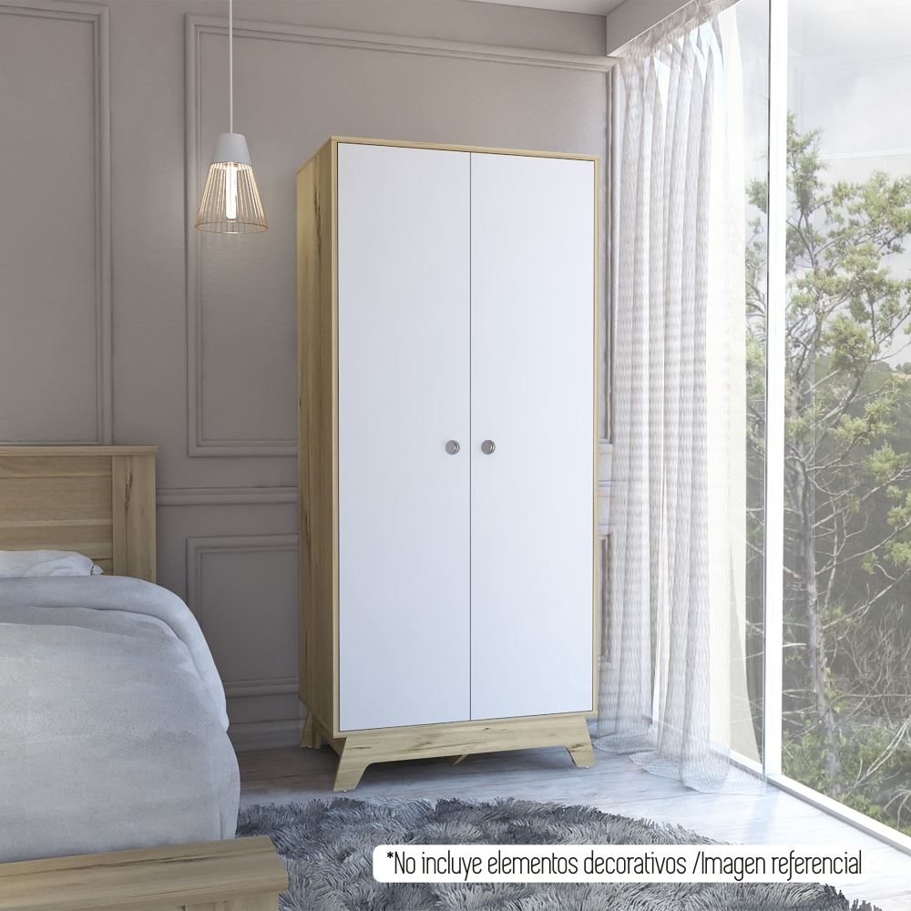 ROPERO Z-81 BI-COLOR 2 PUERTAS 2 CAJONES - BLANCO / DUNA | TUHOME