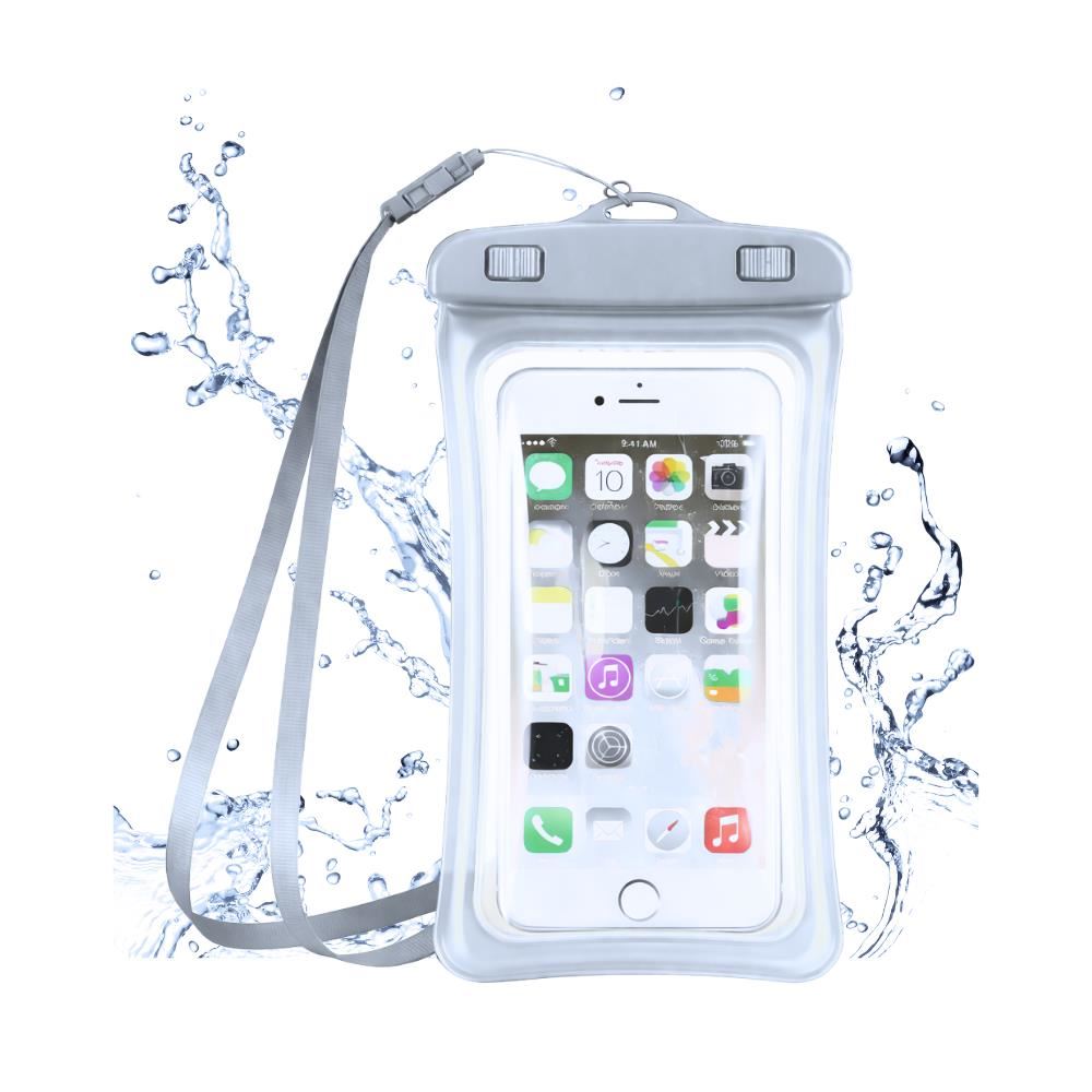 Funda Acuatica con Flotador para Celular Sellado Hermetico Blanco
