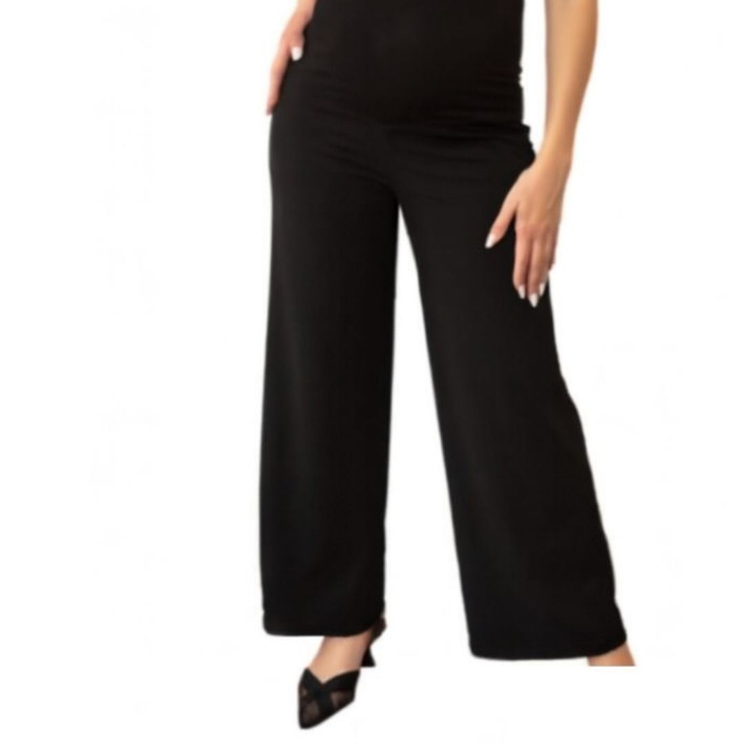 Pantalon Fresco De Tela Lino Con Bolsillos Para Embarazada / Maternidad