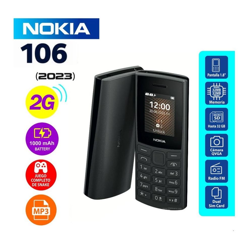 Nokia 106 (2023) 4MB 4MB Negro