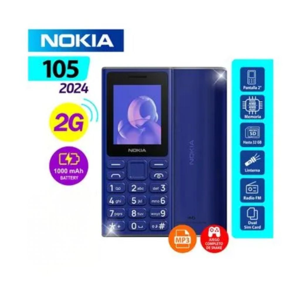 Nokia 105 (2024) 4MB 4MB Azul