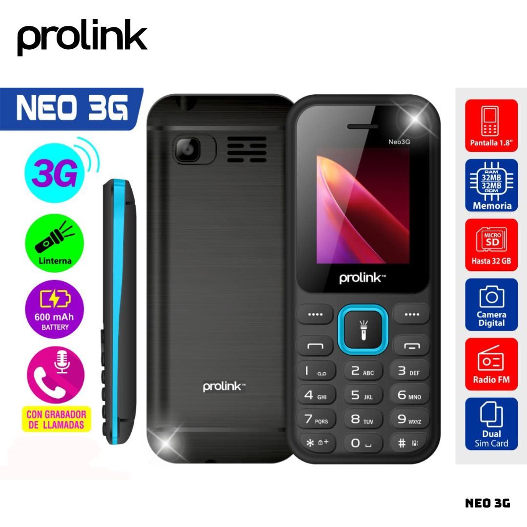 CELULAR BASICO PROLINK NEO 3G DUAL SIM - AZUL