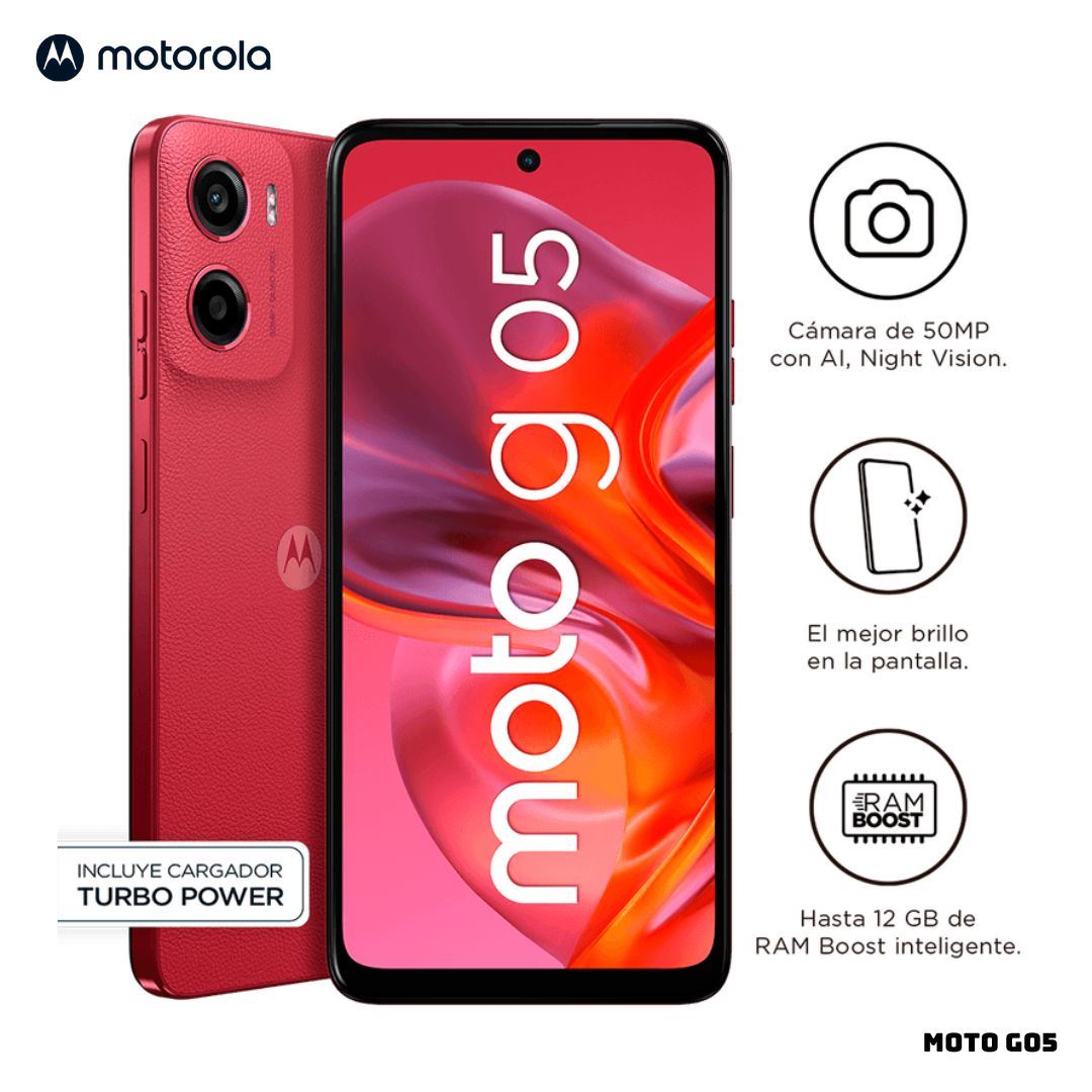 CELULAR MOTOROLA MOTO G05 4GB RAM 128GB ROM - ROJO