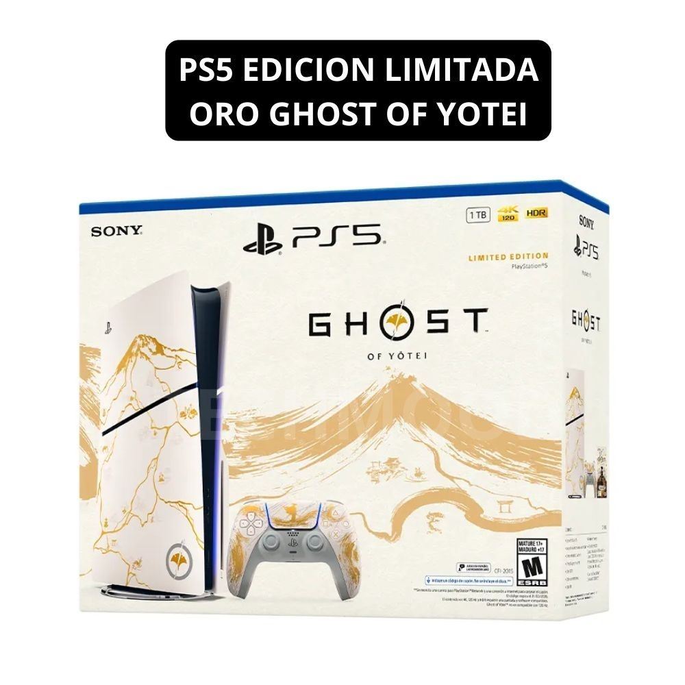 CONSOLA PS5 SLIM ESTANDAR 1TB - EDICIÓN LIMITADA ORO GHOST OF YOTEI