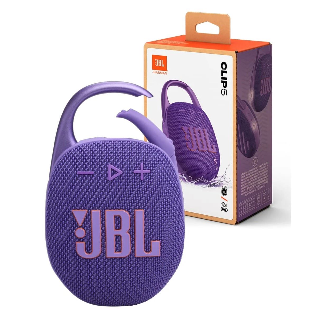 JBL CLIP 5 Parlante Morado Portatil Acuatico IP67 Extra Bass
