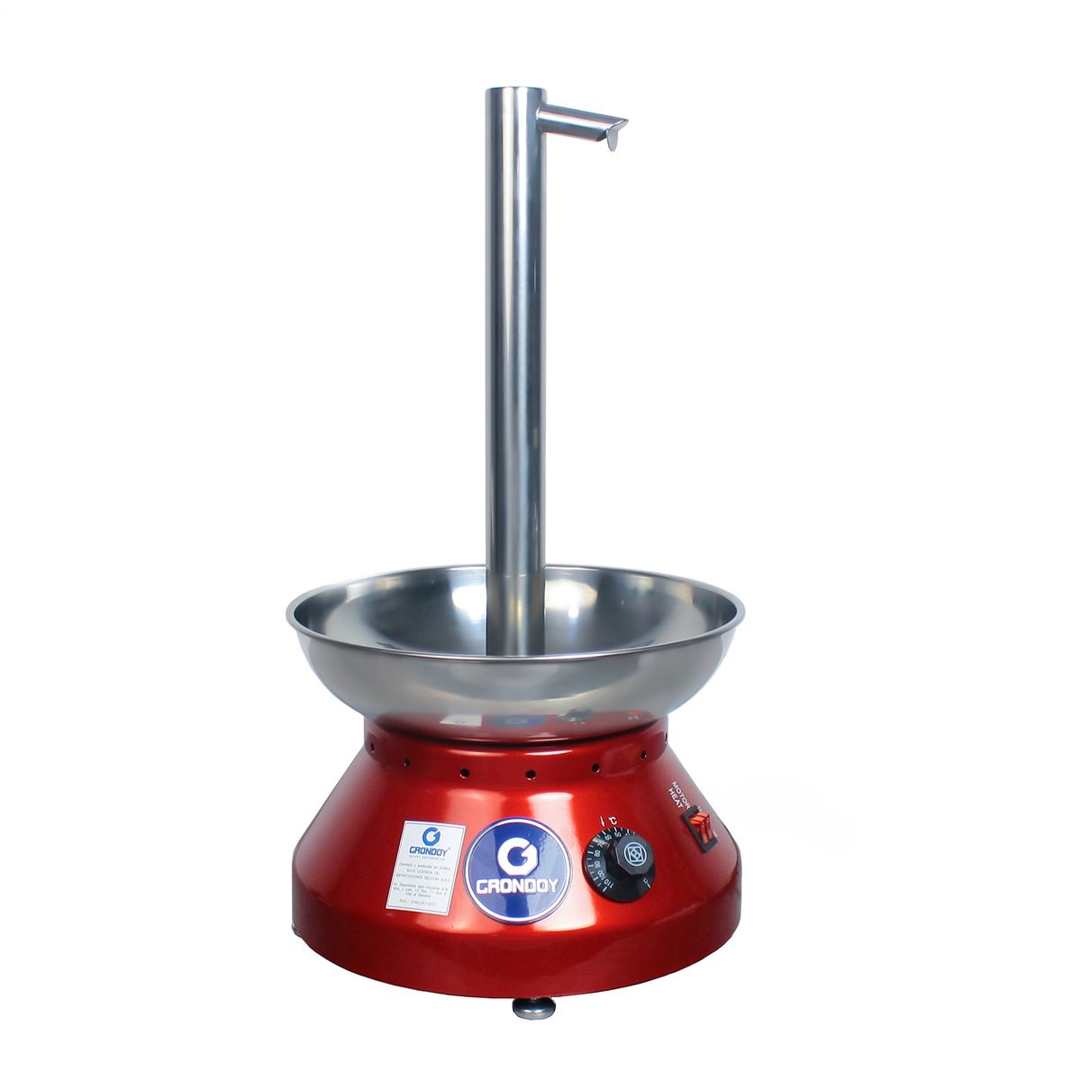 Fuente De Chocolate En Con Grifo Grondoy 5 Pisos 4 Kg Acero Rojo