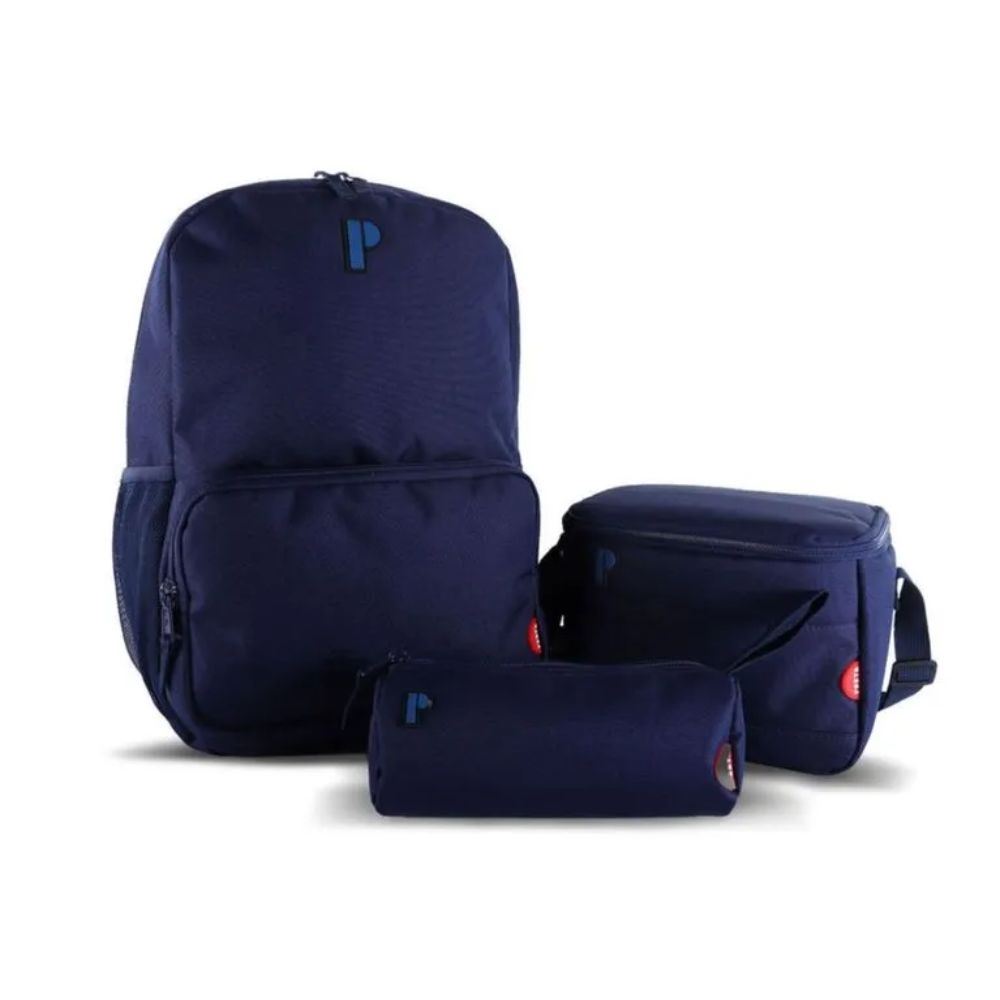 PACK MOCHILA PORTA MARACAY AZUL 3 PIEZAS MOCHILA LONCHERA CARTUCHERA