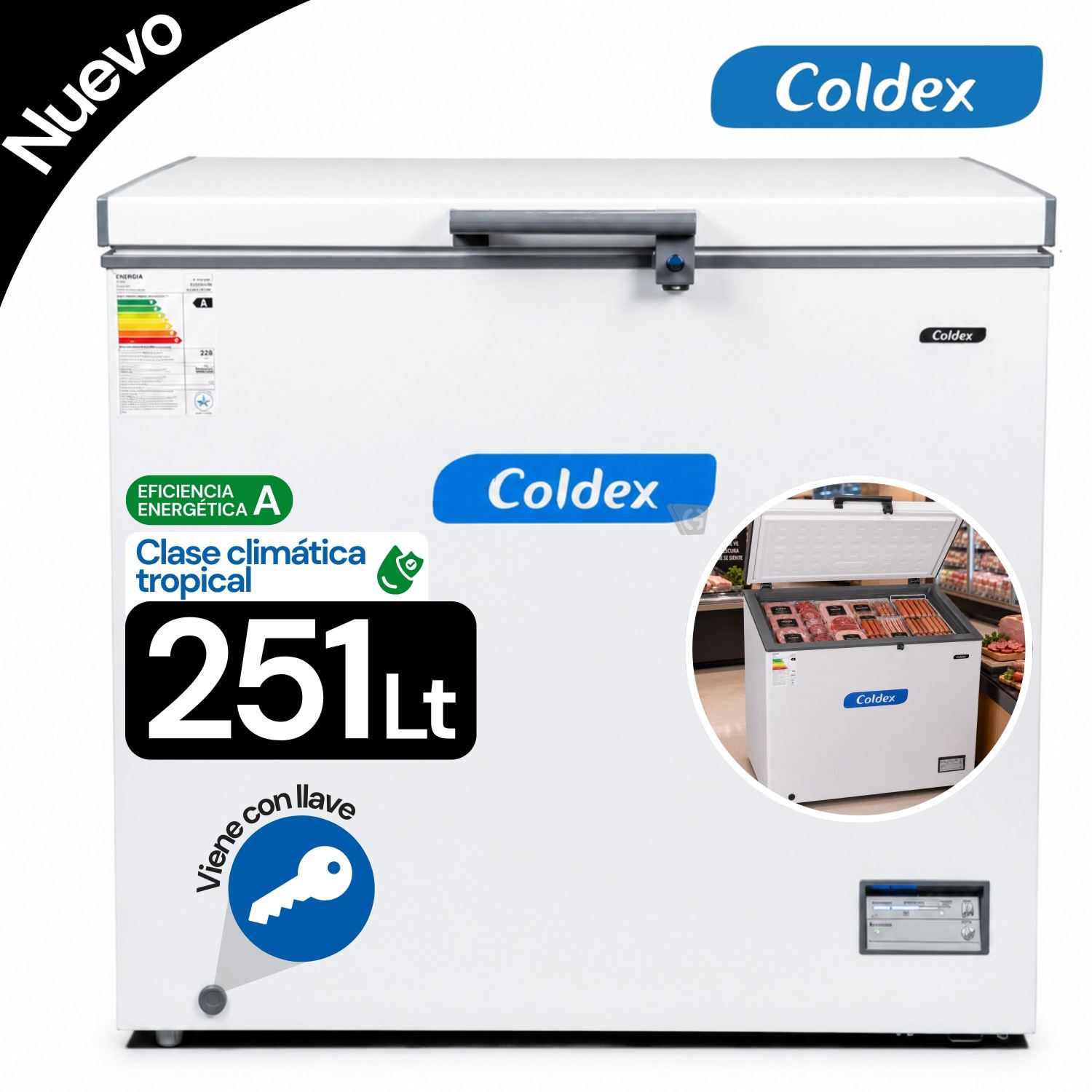 Congeladora Coldex 251LT CH10PLUS Blanco