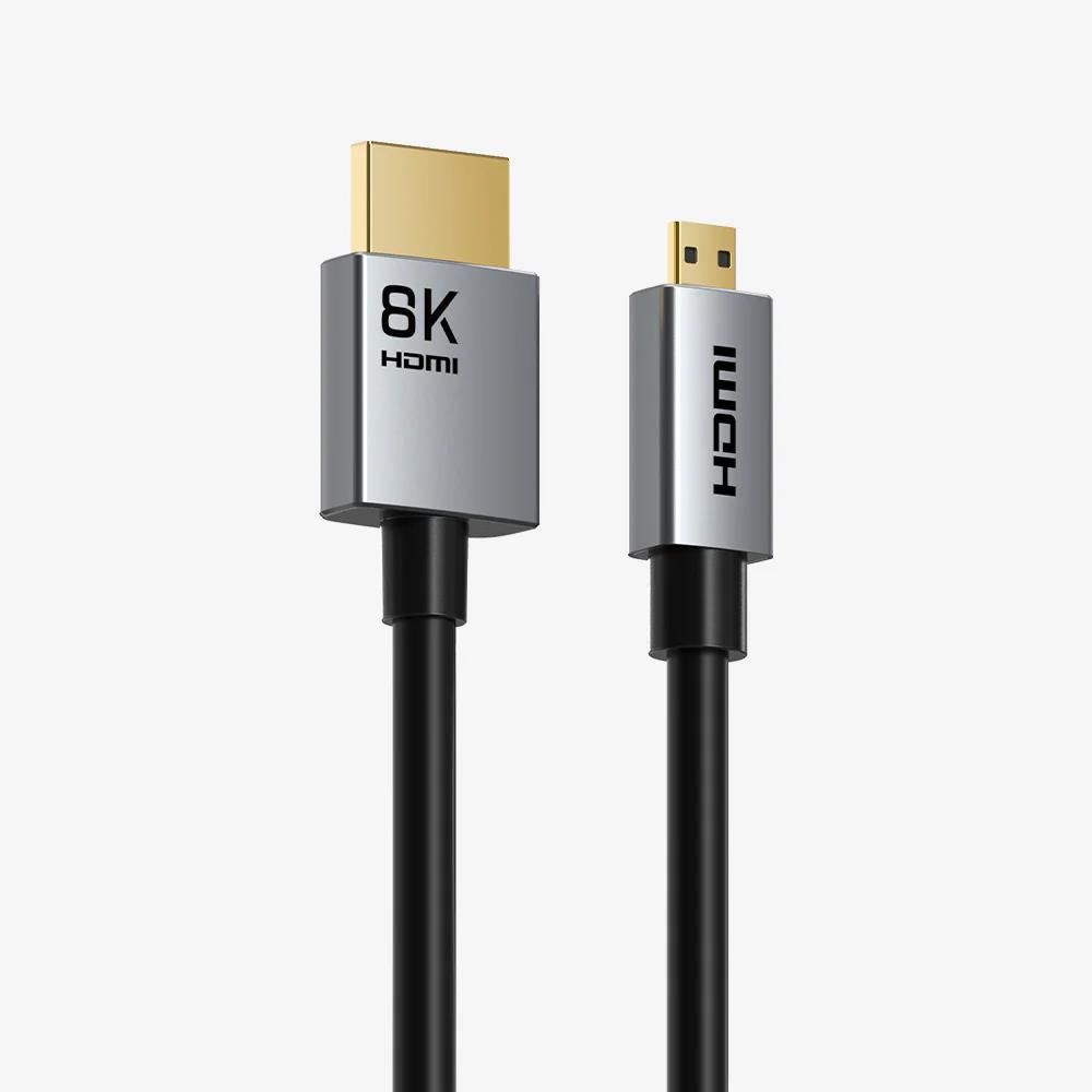 CABLETIME Cable Micro HDMI Macho a HDMI Macho 8K60Hz 0.5mtrs 48Gbps Bidireccional - CH16E