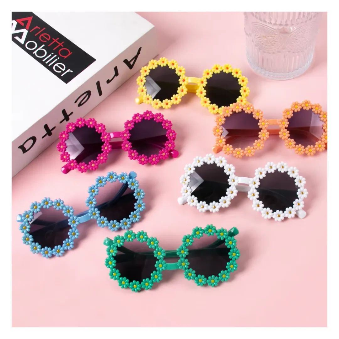 Lentes De Sol Niña Con Diseño De Flores Y Protección