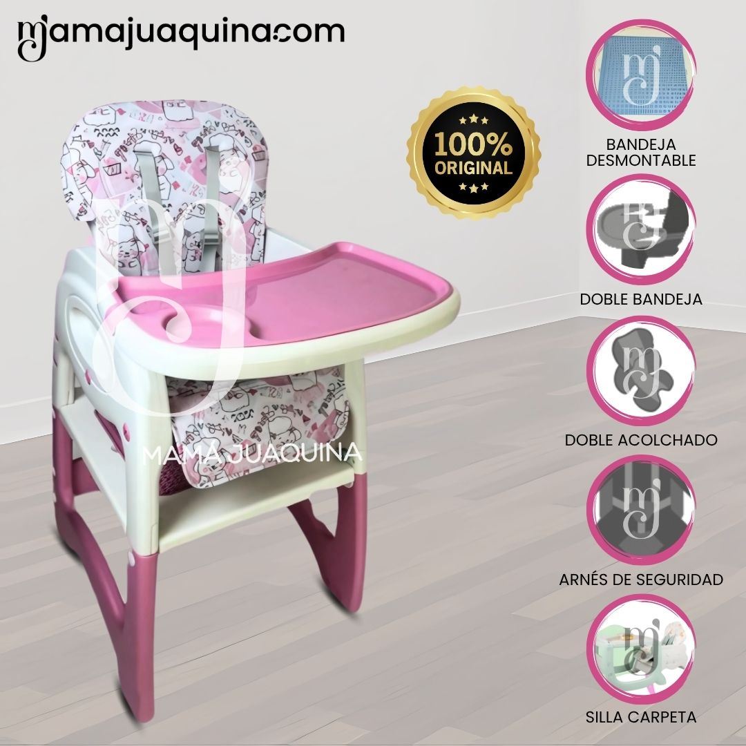 Silla de Comer 3 en 1 «CHAIRMAN» Pink