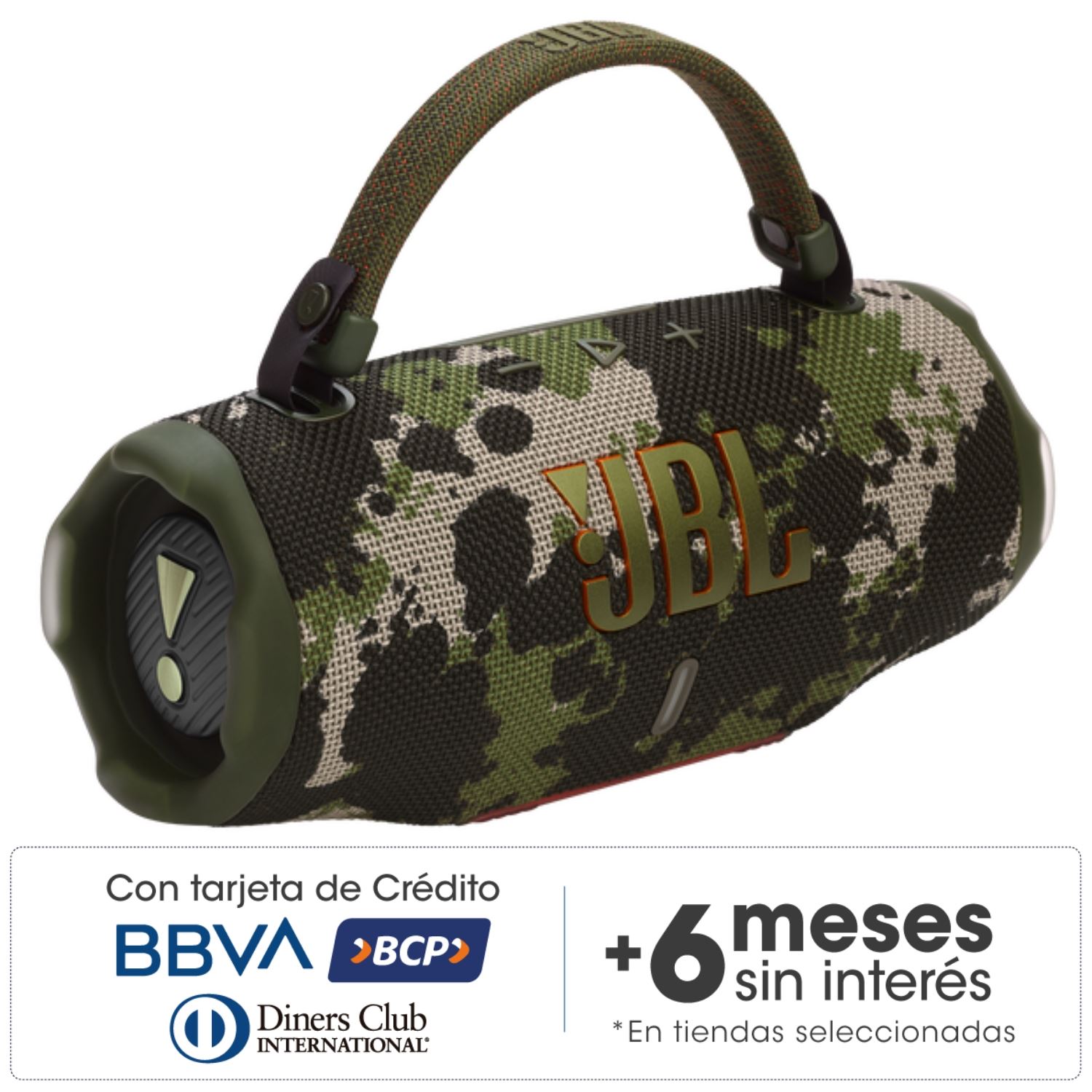 Parlante Bluetooth JBL Charge 6 Camuflado 28 horas