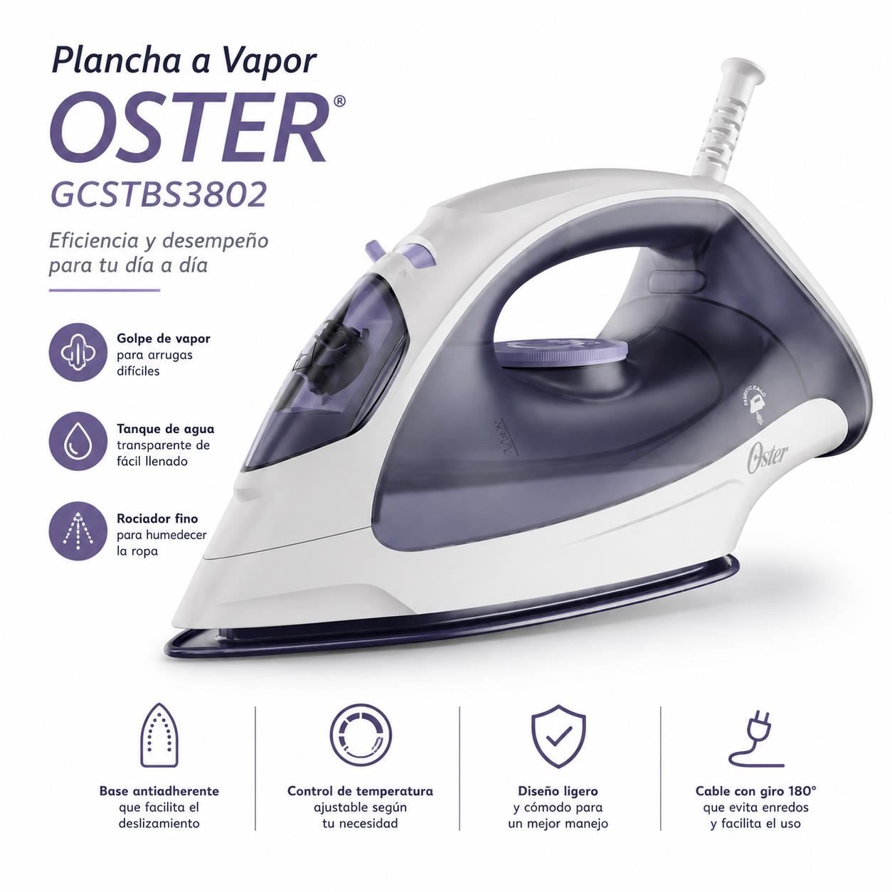 Plancha de vapor Oster® compacta GCSTBS5001