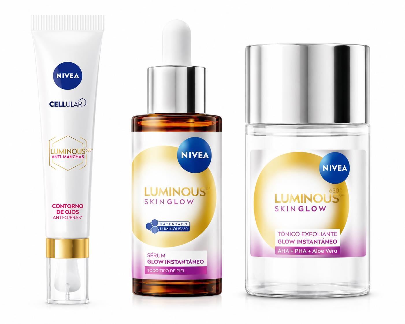 Pack Luminous 630 Skin Glow: Tónico exfoliante, Serum, Contorno de Ojos