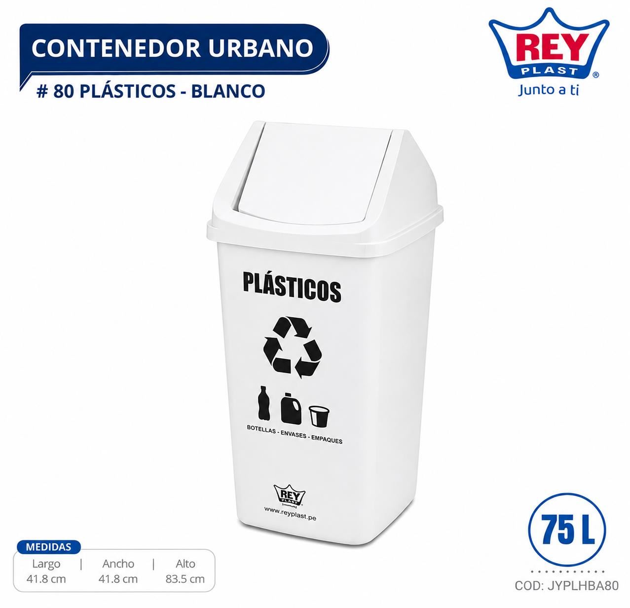 Tacho de Basura Blanco Plasticos