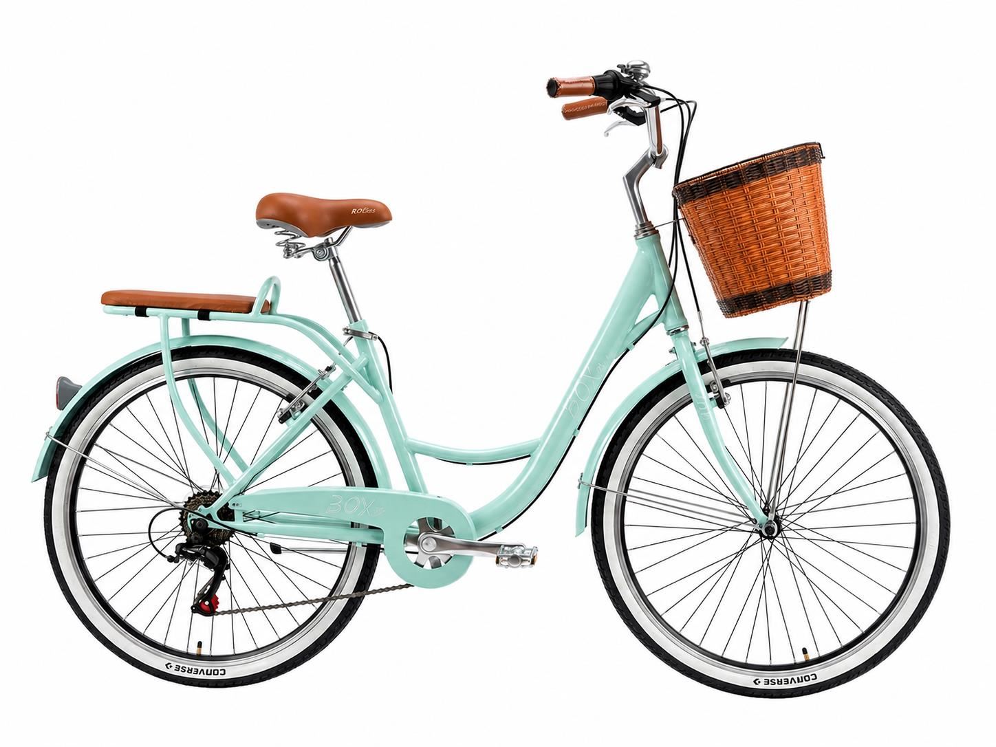 Bicicleta Box Vintage Aro 26 con Shimano Tourner - Verde