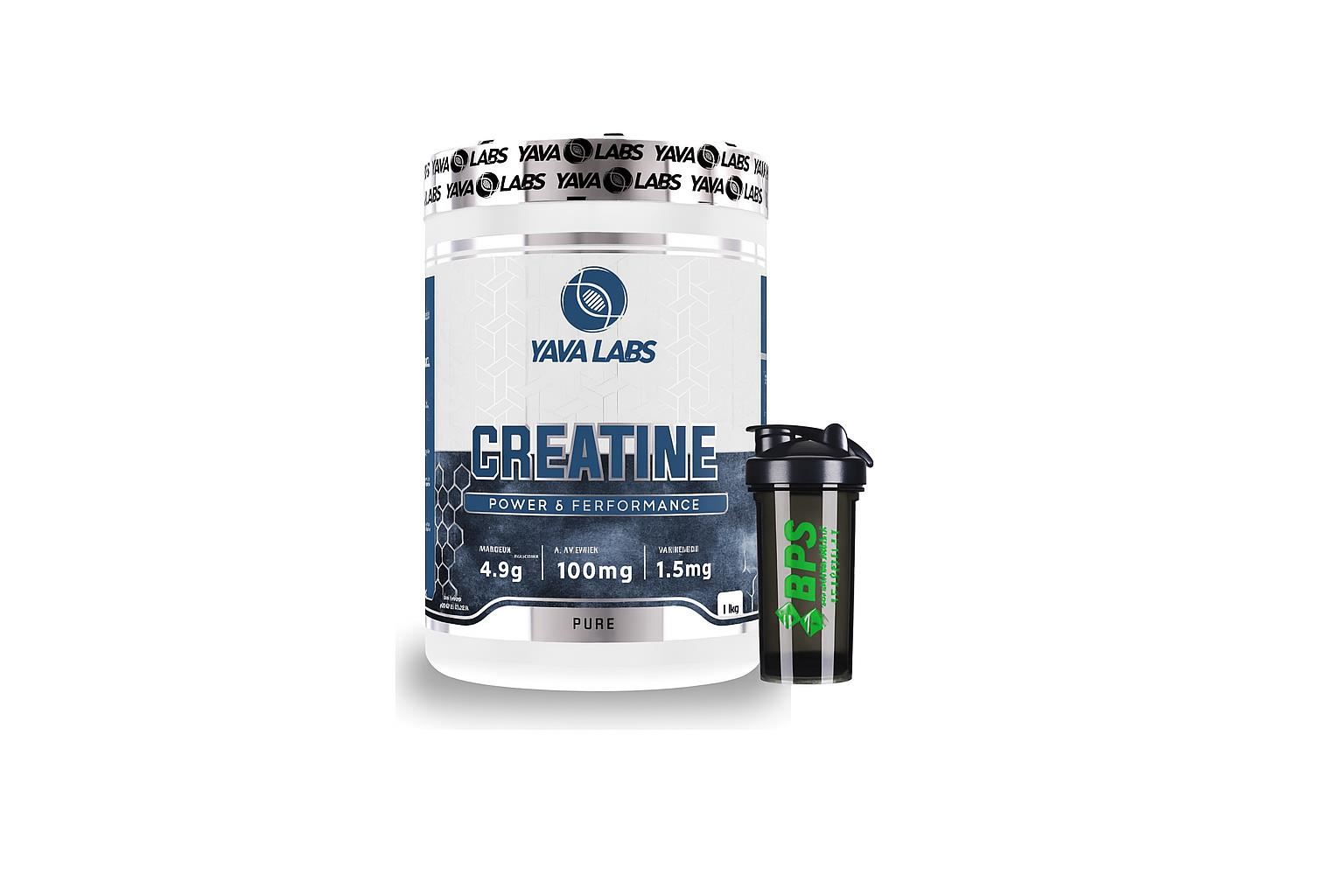 CREATINA MONOHIDRATADA YAVA LABS 1KG + SHAKER