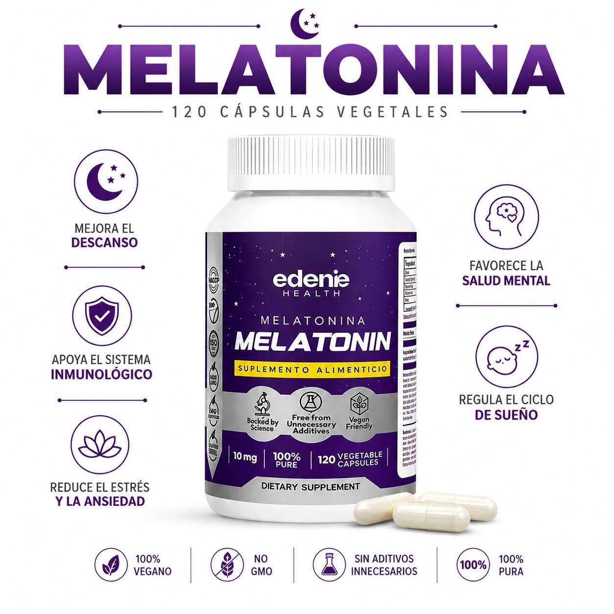 MELATONINA CÁPSULAS EDENIS HEALTH