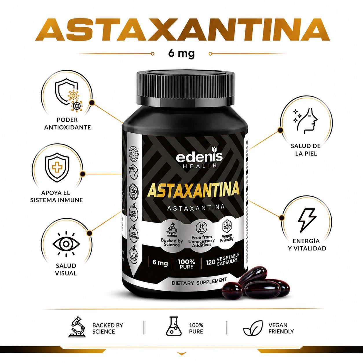 ASTAXANTINA 120 CÁPSULAS EDENIS HEALTH