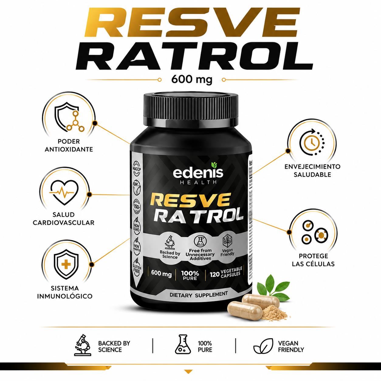 RESVERATROL 120 CÁPSULAS EDENIS HEALTH