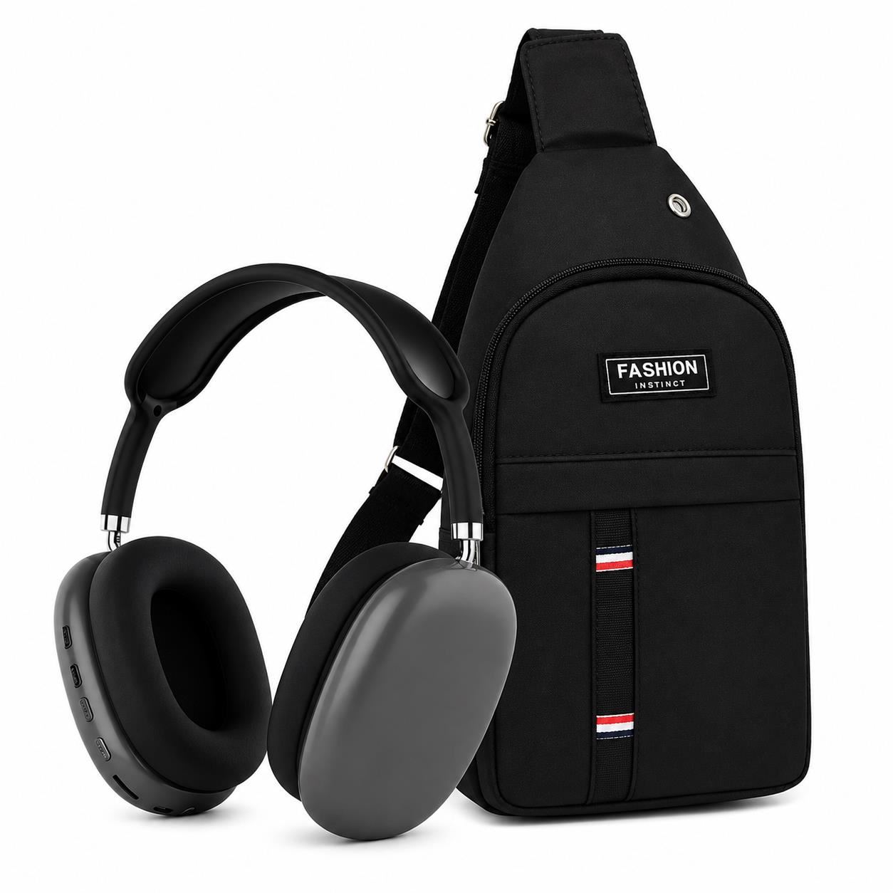 Audífonos Bluetooth P9 Over Ear 5.0 Negro + Morral Deportivo Multiuso