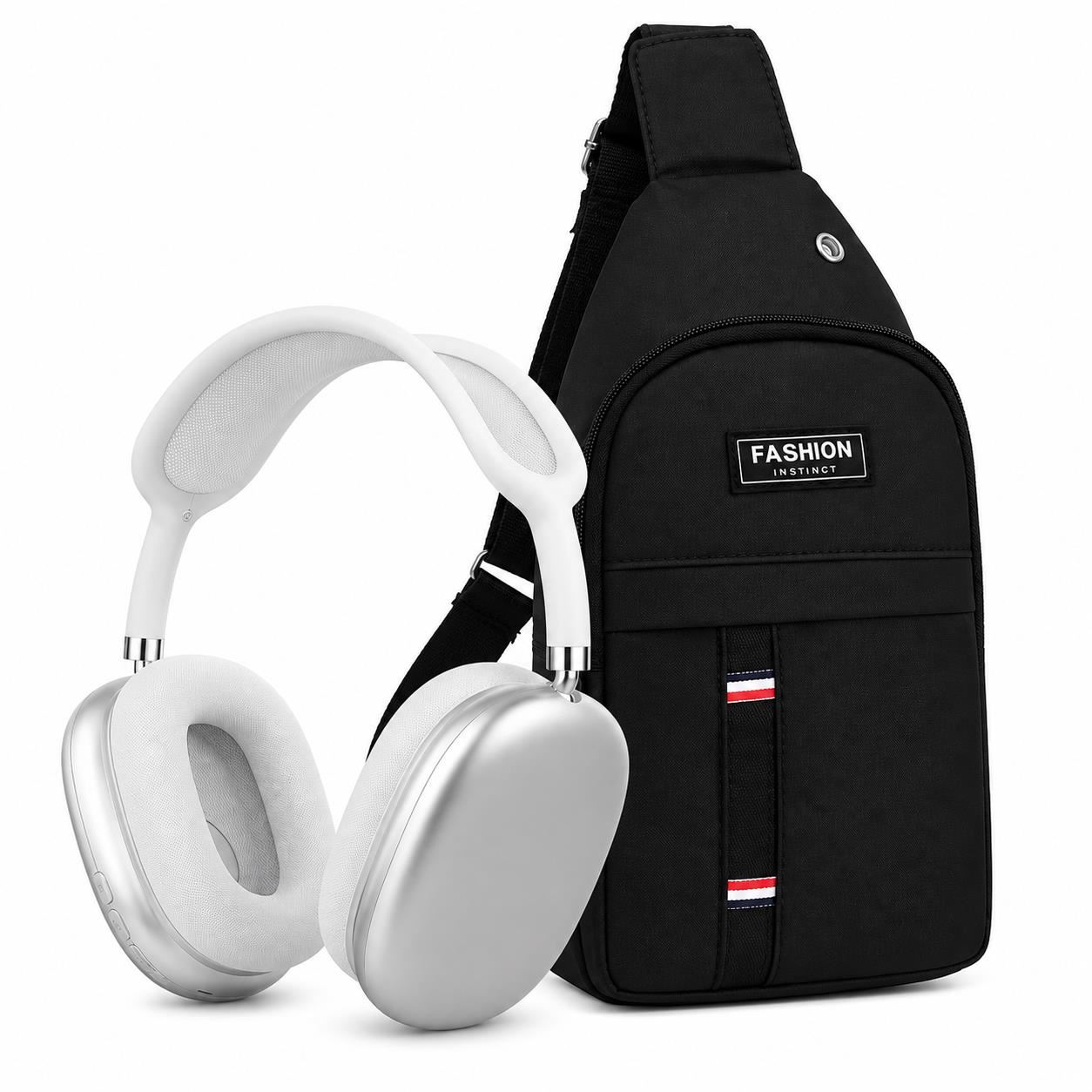 Audífonos Bluetooth P9 Over Ear 5.0 Blanco + Morral Deportivo Multiuso