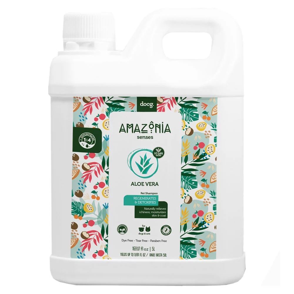 Shampoo para Perros y Gatos Amazonia Senses Aloe Vera 5L