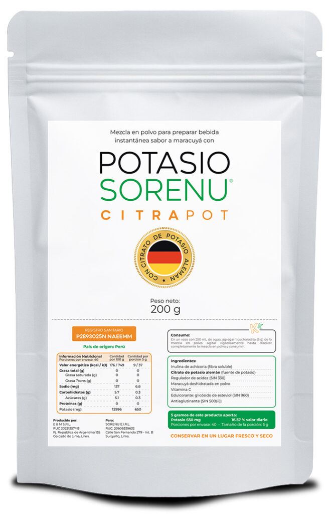 POTASIO SORENU–200GR BOLSA DOYPACK Alemán - REGISTRO SANITARIO