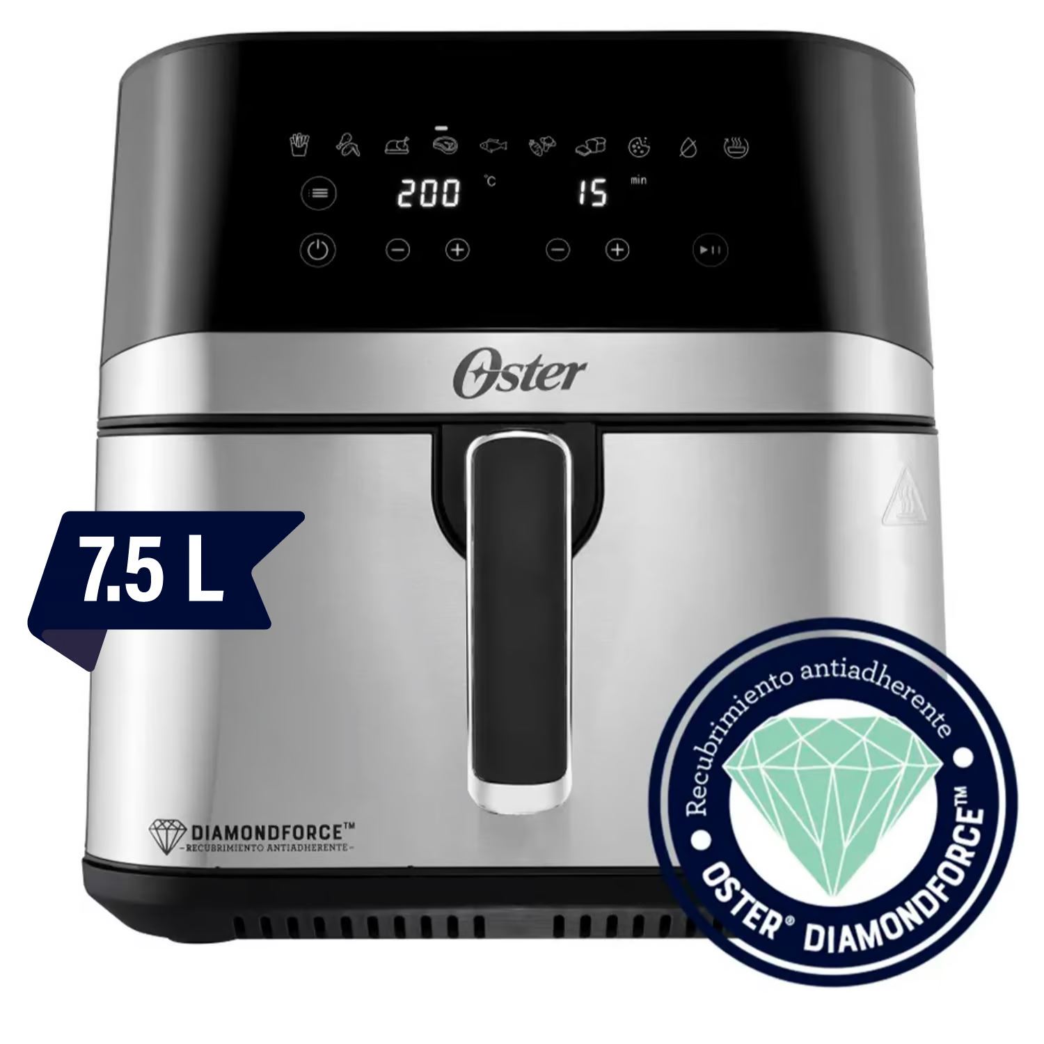 Freidora de Aire Digital Oster DiamondForce 7.5 Lts CKSTAF75DSSDF