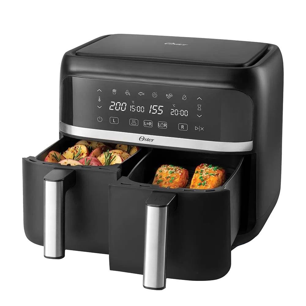 FREIDORA DE AIRE OSTER CKSTAF7MCDDF DUAL 7.6 LITROS 1600 WATTS