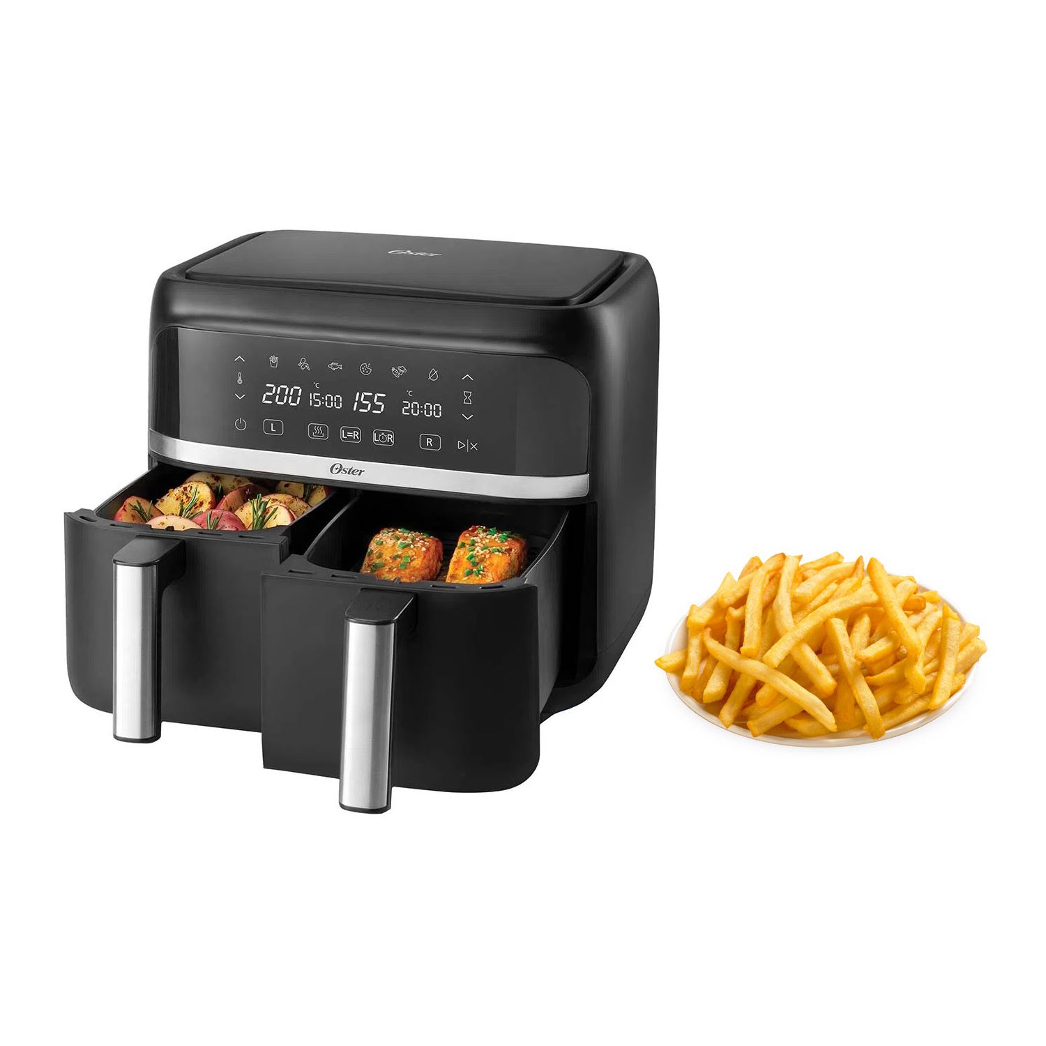 Freidora de Aire Oster CKSTAF7MCDDF Dual 7.6 litros 1600 watts