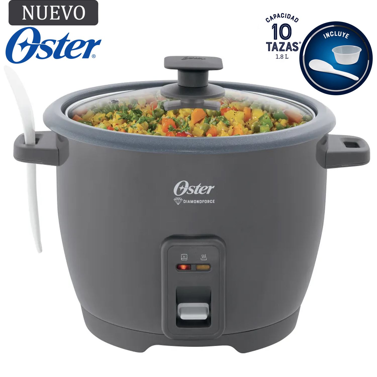 Olla Arrocera Oster de 1 8L DiamondForce CKSTRCB10DFSKE Gris