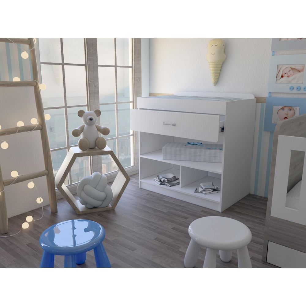 CAMBIADOR ROSARIO 1 CAJÓN BLANCO 97,7X93,3X58,0 CM | TUHOME