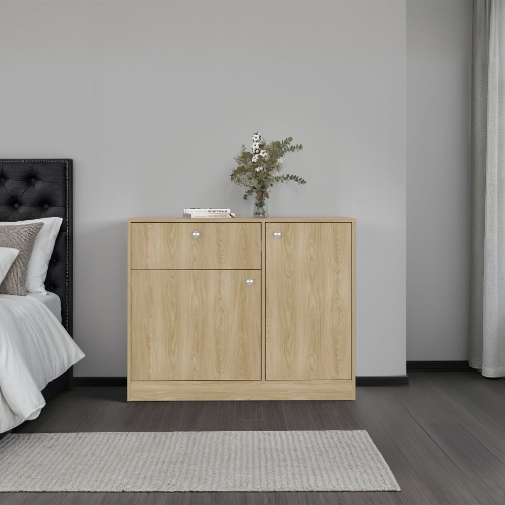 COMODA 1 CAJON 2 PUERTAS PRAGA FRESNO 80,0X100,0X30,2 CM | TUHOME