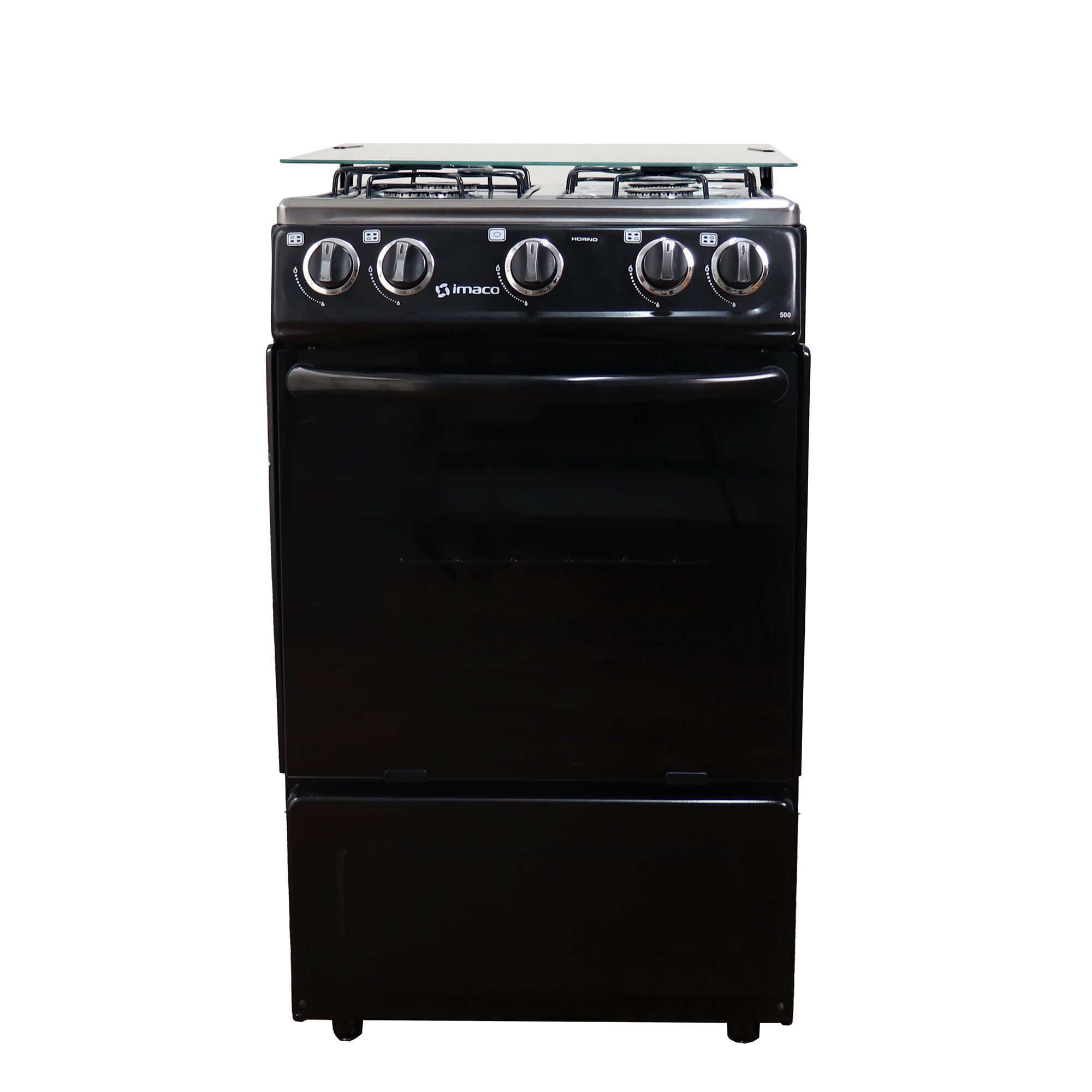 Cocina Imaco 4 Hornillas 20" Tapa de Vidrio Negro