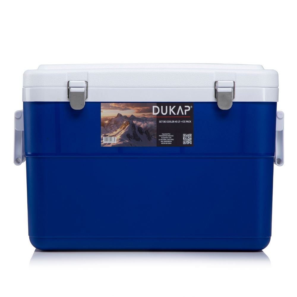 COOLER DUKAP 45 LITROS AZUL + ICEPACK DE REGALO