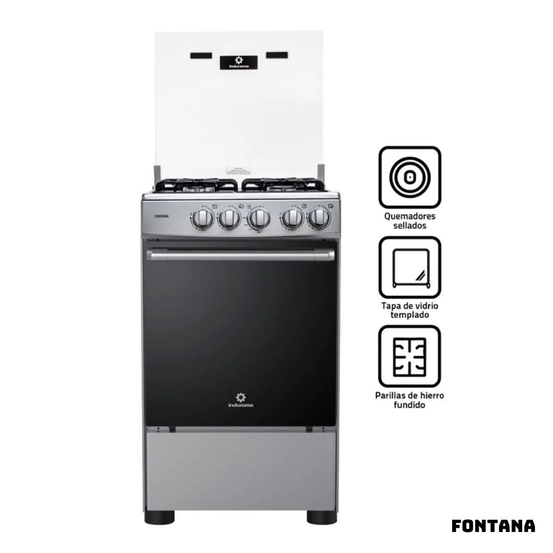 COCINA DE PIE INDURAMA A GAS 4 HORNILLAS - FONTANA