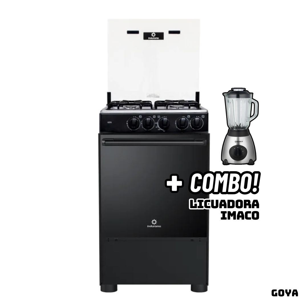 COCINA DE PIE INDURAMA A GAS 4 HORNILLAS - GOYA + LICUADORA IMACO