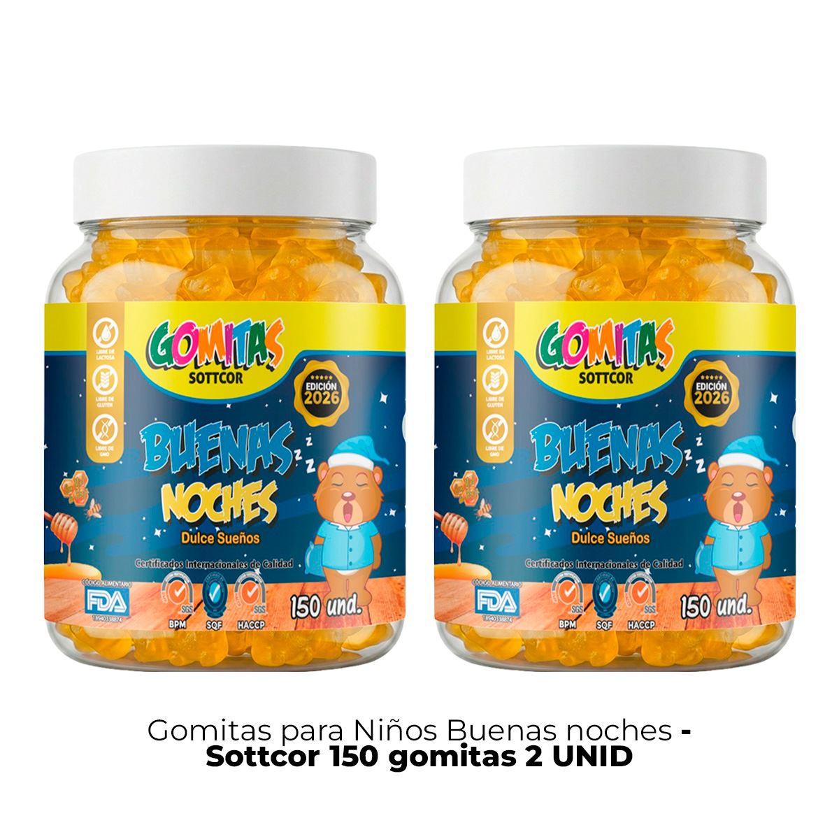 2 Buenas Noches para Niños Gomitas Sottcor 150 Gomitas
