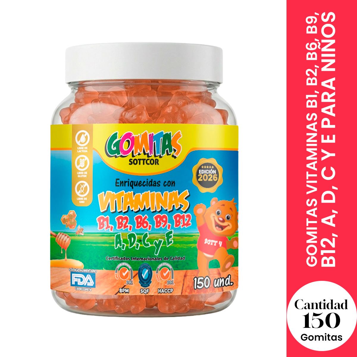Gomitas para Niños Vitaminas 150 Gomitas Sottcor