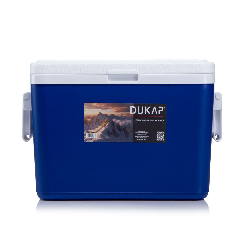 COOLER DUKAP 27 LITROS AZUL + ICEPACK DE REGALO